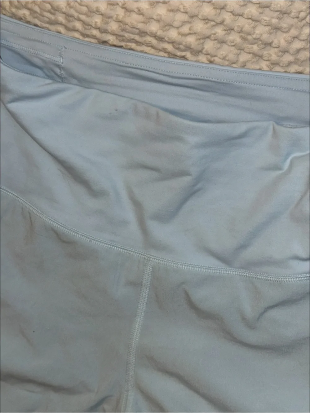Lululemon Speed Up High-Rise Lined Short 4” in Powder Blue, size 6 - stained